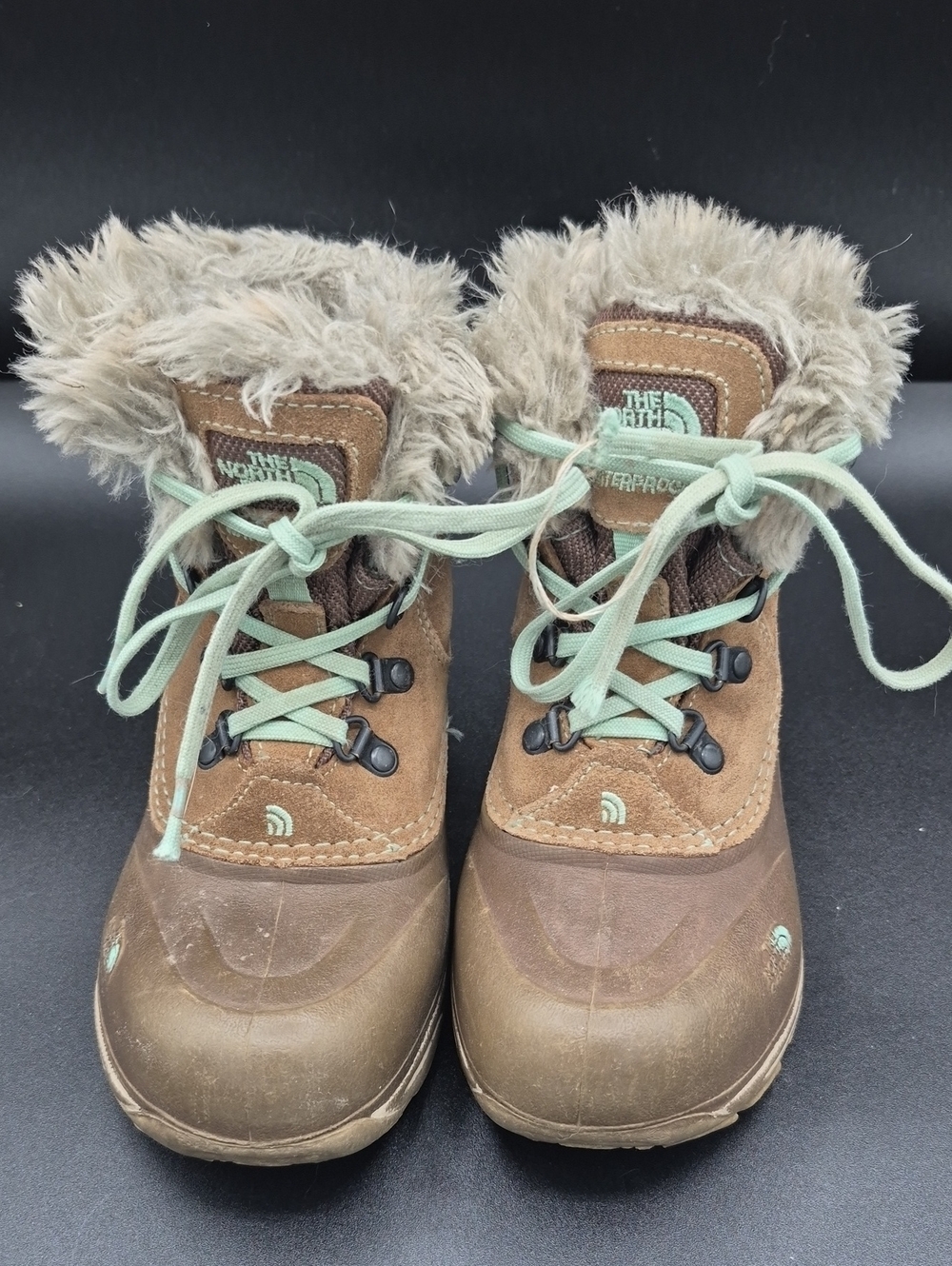 The North Face Kids' Brown Faux-Fur Lined Winter Boots Leather Upper